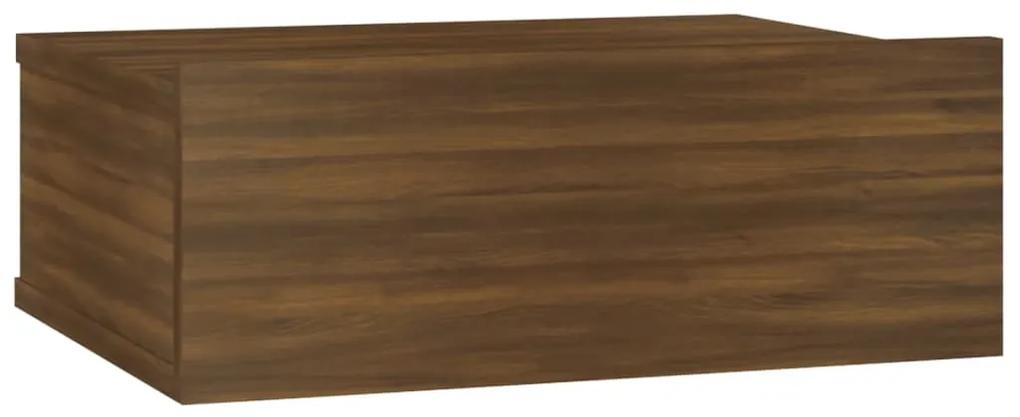 Noptiera plutitoare, stejar maro, 40x30x15 cm, lemn prelucrat 1, Stejar brun