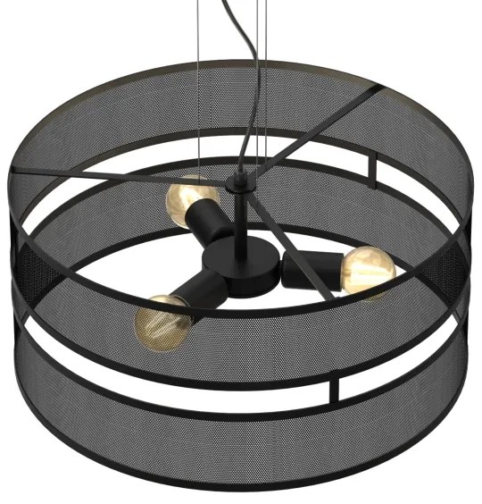 Lustră pe cablu GLUM 3xE27/60W/230V neagră