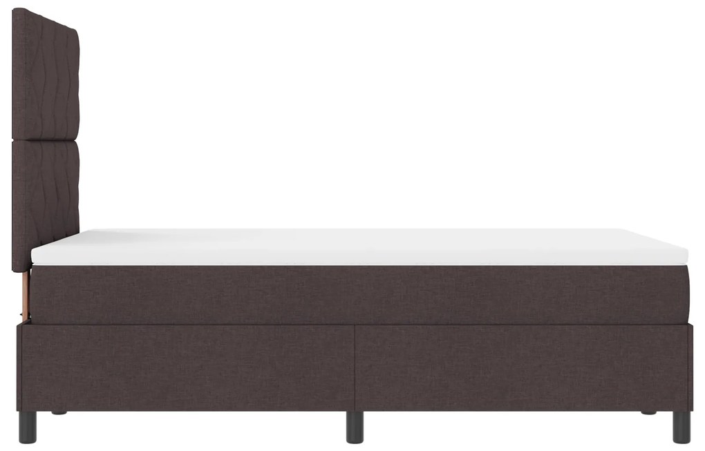 vidaXL Pat cu arcuri cu saltea gri închis 120x200 cm din țesătură