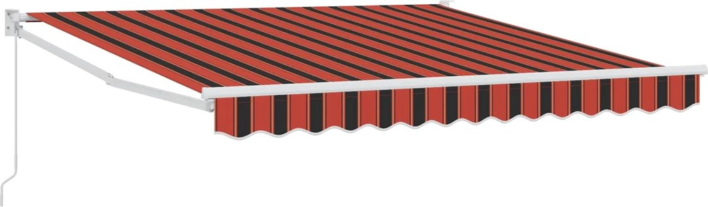 vidaXL Cortina Retractabilă Manual Portocalie și maro 300 x 250 cm