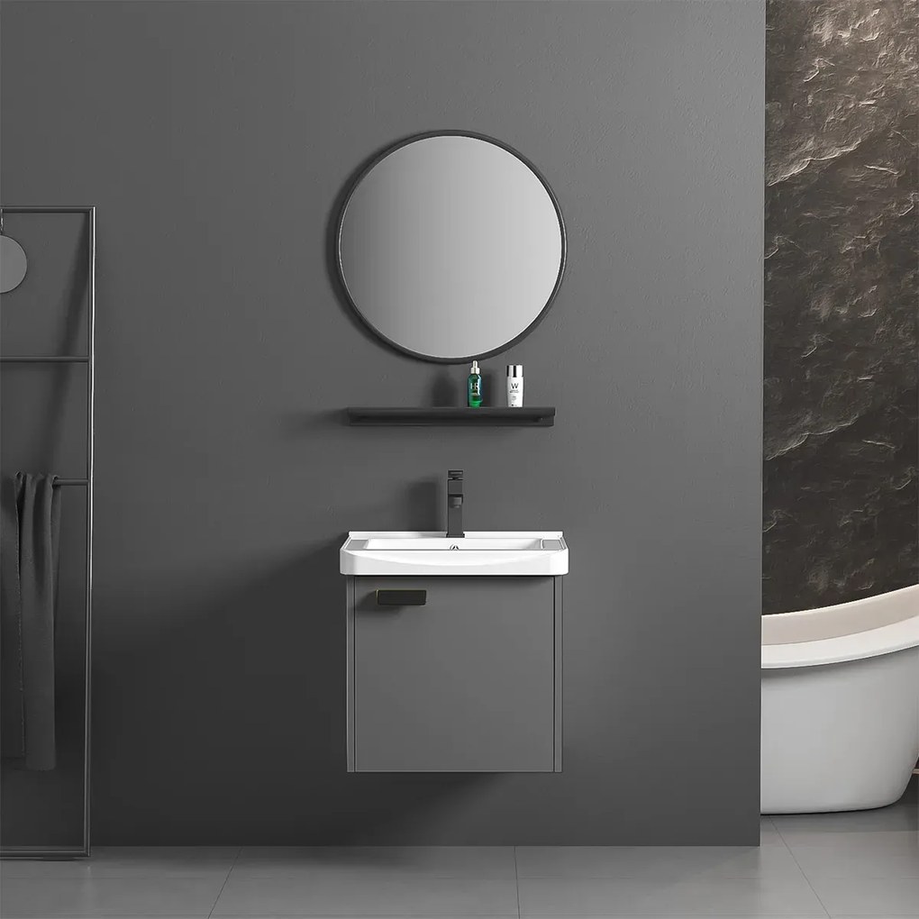 Set mobilier de baie cu lavoar Molly 40cm Gri