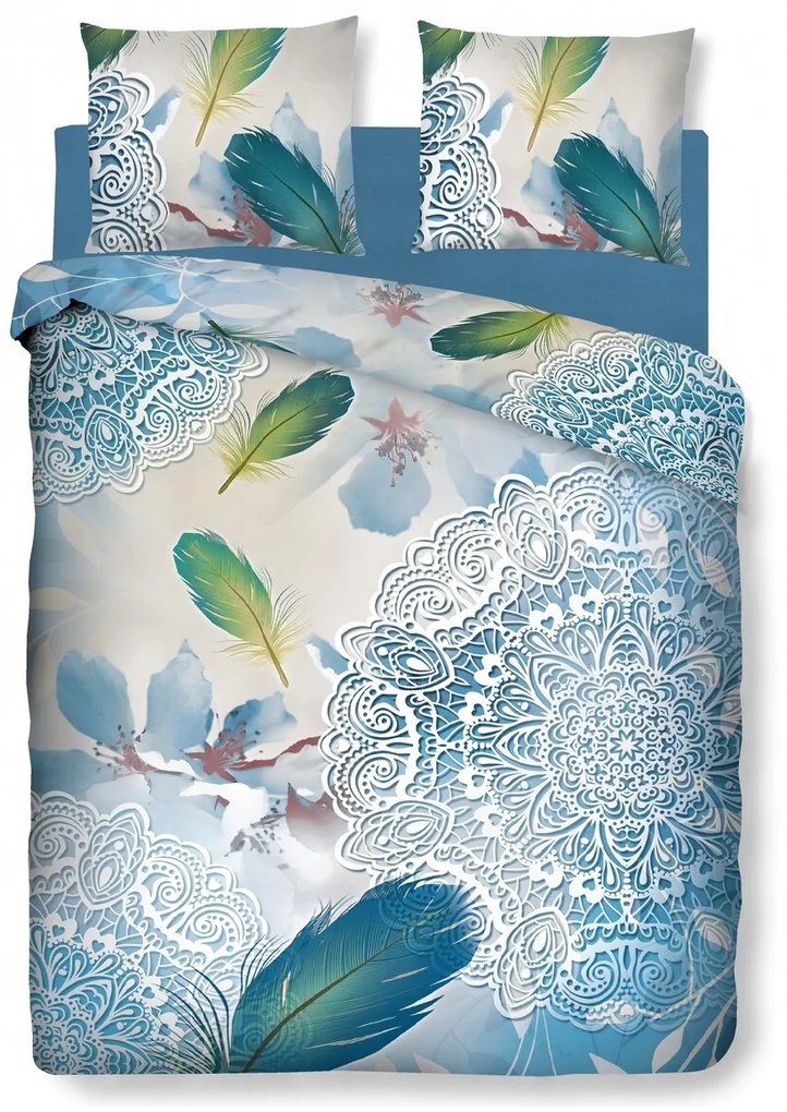 Lenjerie de pat dubla, Diva, 4 piese, 200x220, 100% bumbac, multicolor