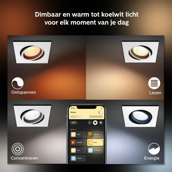 Plafonieră LED RGB încastrată Hue CENTURA 1xGU10/5,7W/230V Philips 50551/31/P7