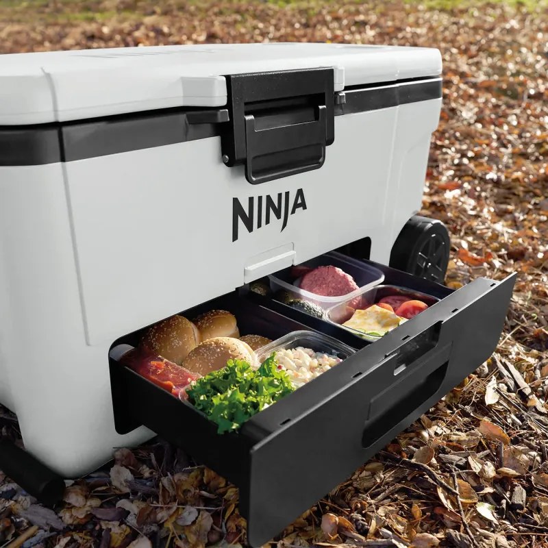 Lada frigorifica Ninja FrostVault FB265EUUKWH, 61,5 l, Pasiva, 97 doze, Pastreaza gheata pana la 6 zile, Compartiment uscat, Roti, Alba