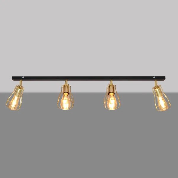 Spot TUBE 4xE27/15W/230V auriu/negru