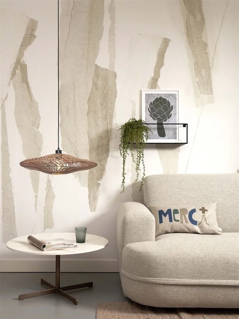 Lustra/Pendul eco din ratan Zanzibar flat 55cm L, nat