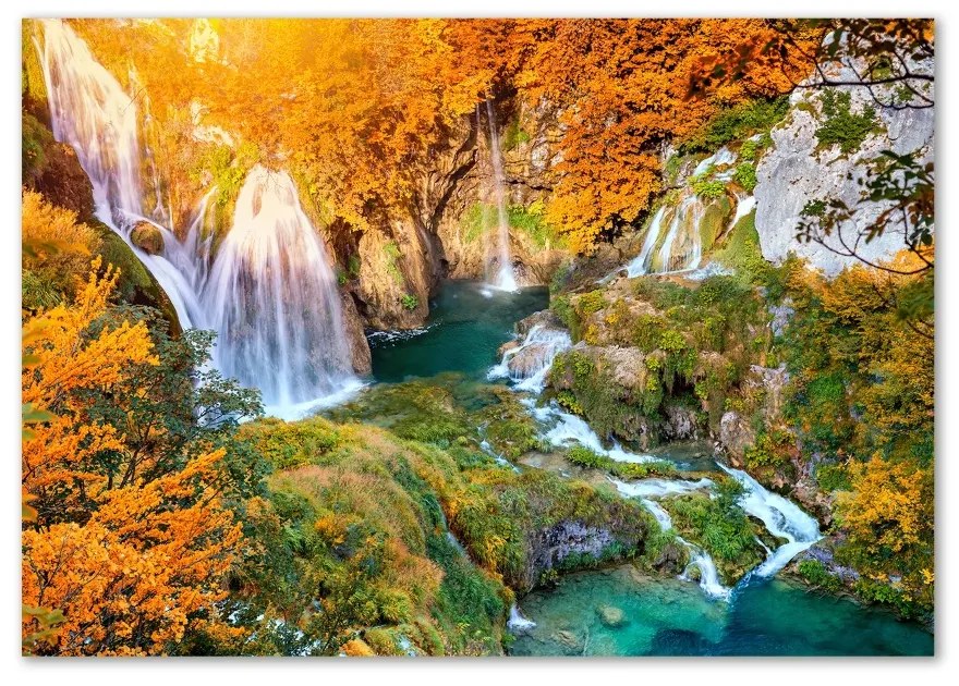Imagine de sticlă Cascada în toamna