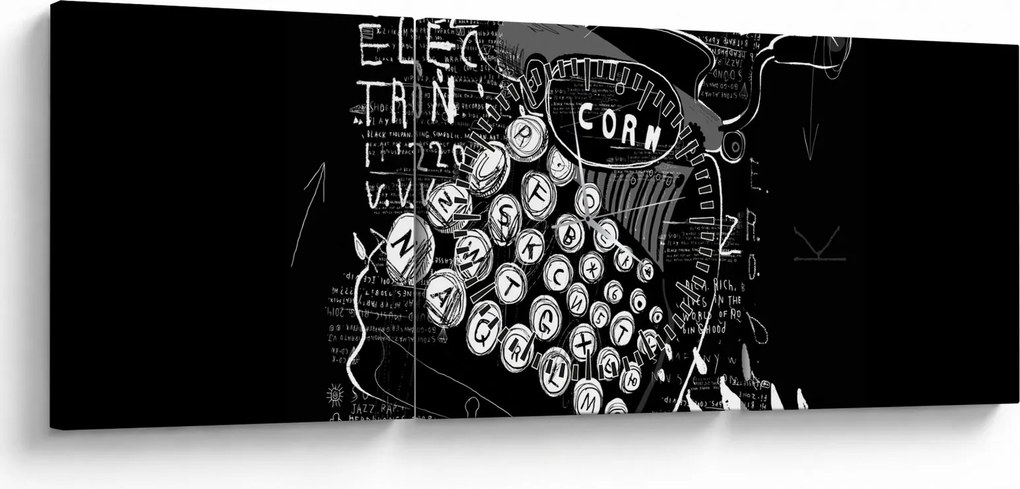 Tablou - Desen în stilul lui Banksy (cu ceas) (90x30 cm)