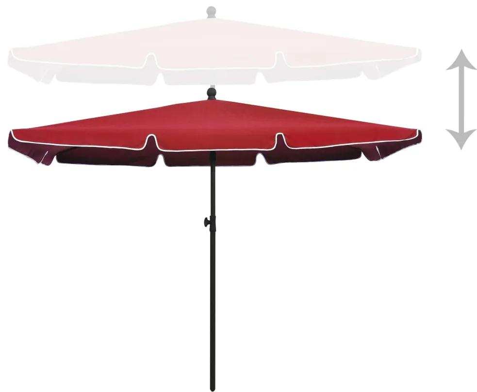 Umbrela de gradina cu stalp, rosu bordo, 210x140 cm Rosu bordo