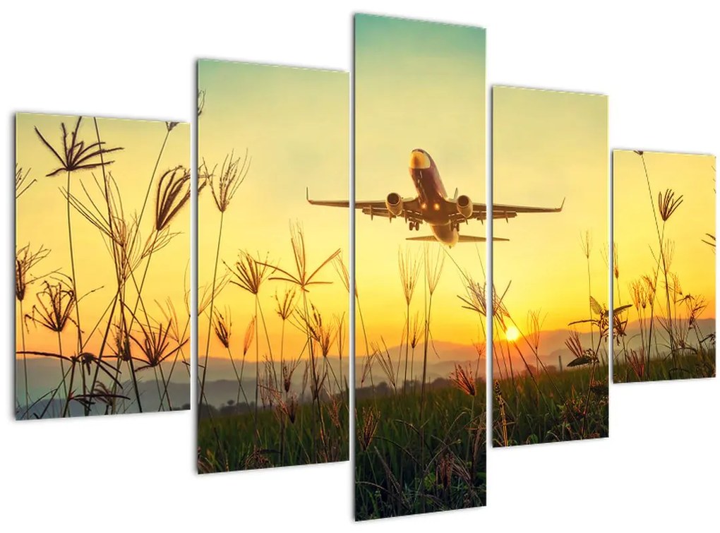 Tablou cu avionul ridicându-se spre zbor (150x105 cm)