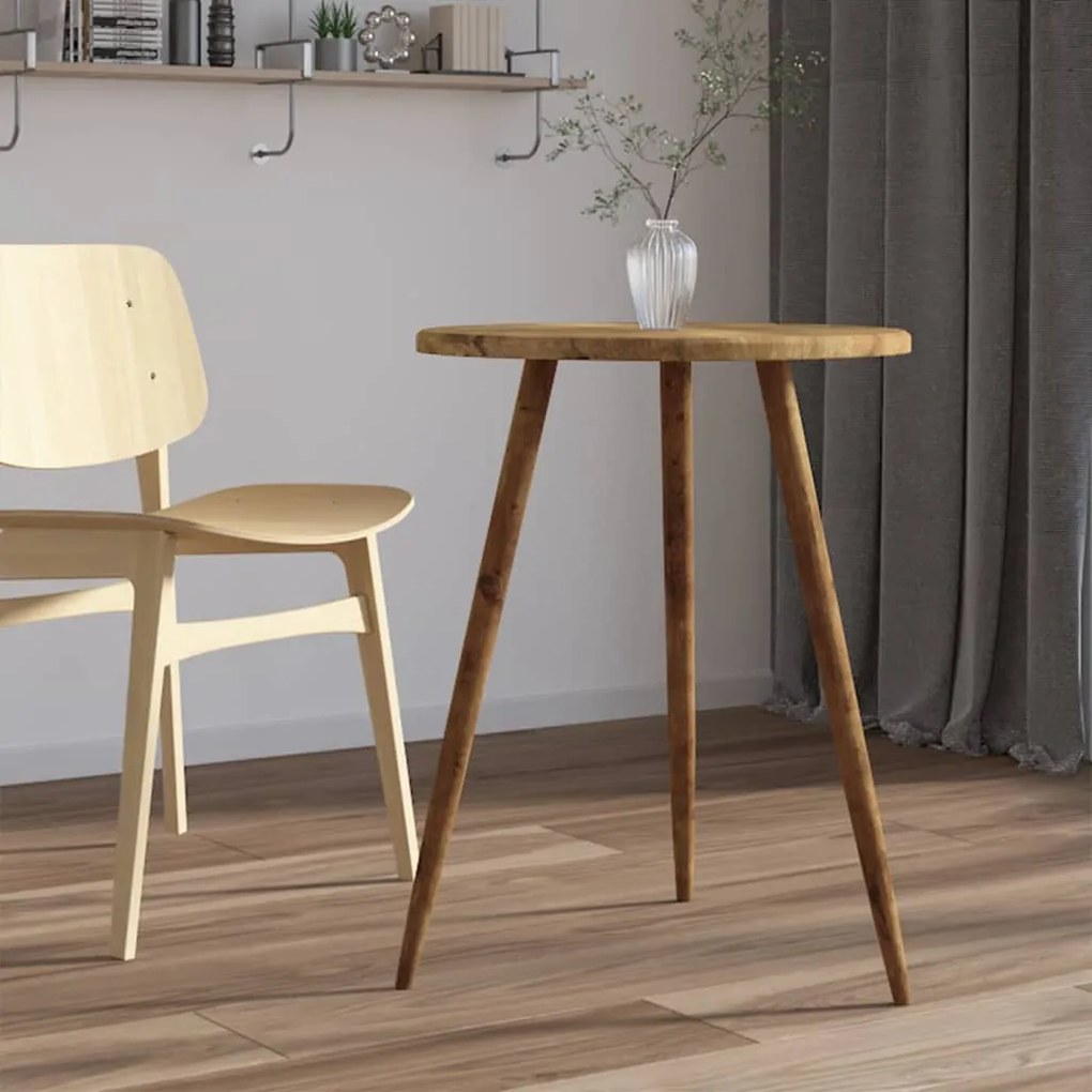 286088 vidaXL Masă de bistro, maro închis, Ø60x76 cm, MDF și fier
