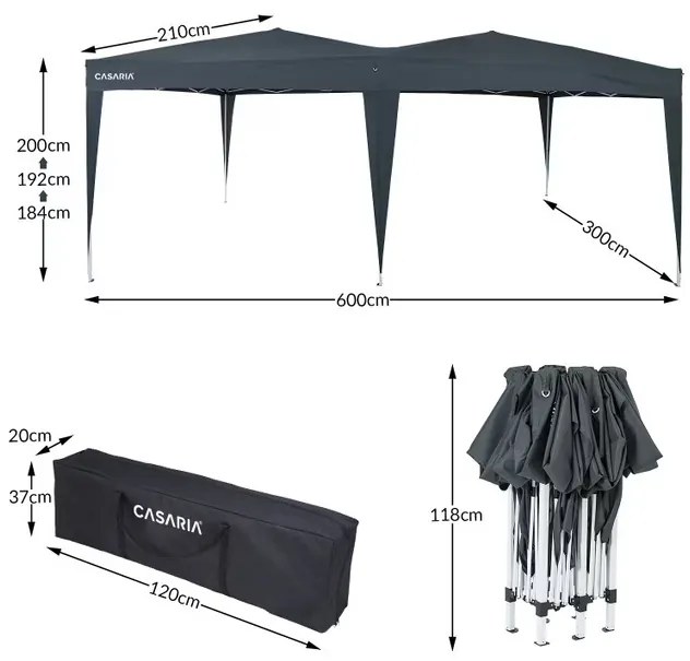 Deuba Pavilion de grădină 3x6 m - antracit