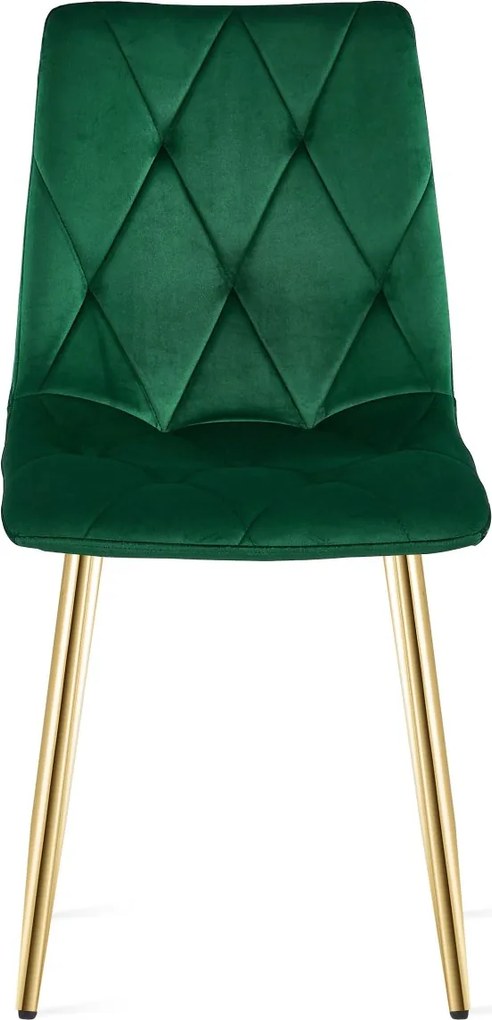 Verde scaun bucatarie LIBRA din catifea cu picioare aurii