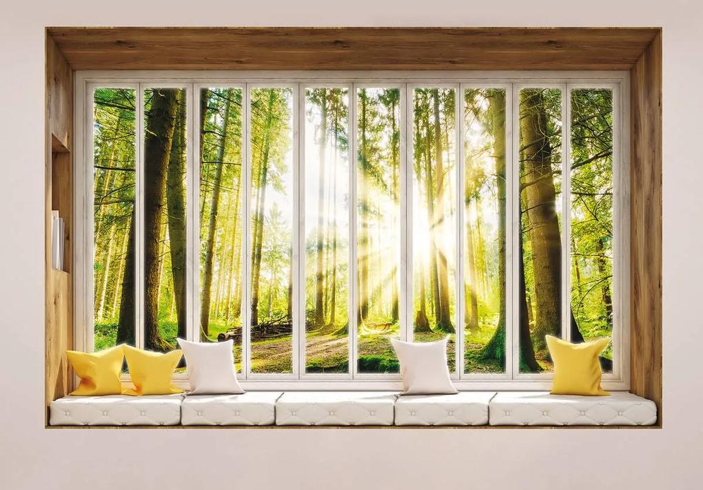 Fototapet - Privire din geam spre pădure (152,5x104 cm), în 8 de alte dimensiuni noi