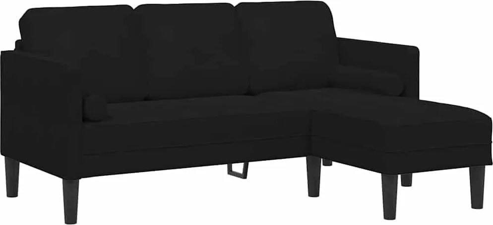 vidaXL Set de canapea cu pernă Negru Poliester