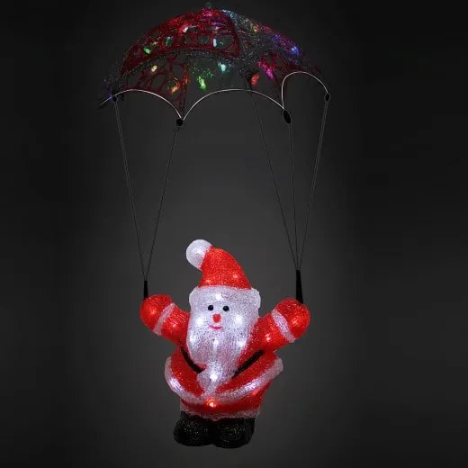 Deuba Moș Crăciun cu parașuta - iluminare LED