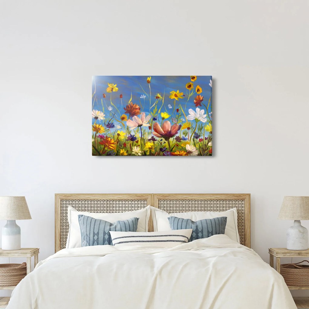 Tablou cu luncă înflorită (90x60 cm)
