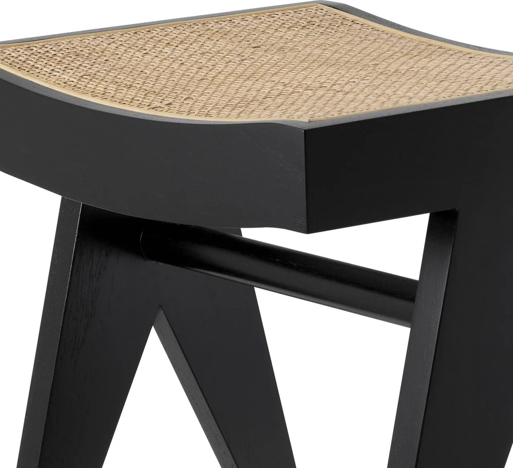 Taburete design vintage LUX Arnaud, lemn negru 114163 HZ