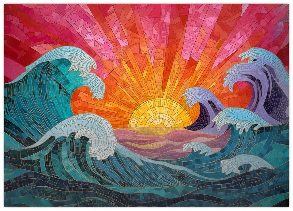 Tablou - Mozaic de valuri (70x50 cm)