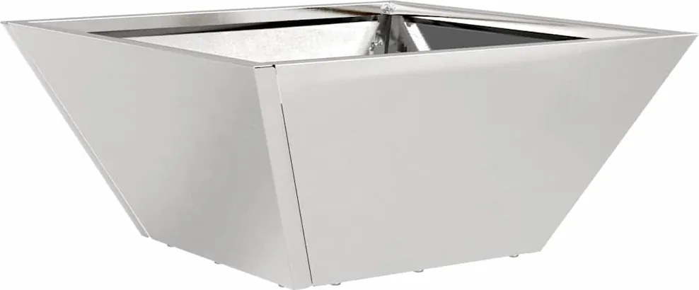 vidaXL Vază pentru Grădină Argintiu 35 x 35 x 15 cm Oţel inoxidabil
