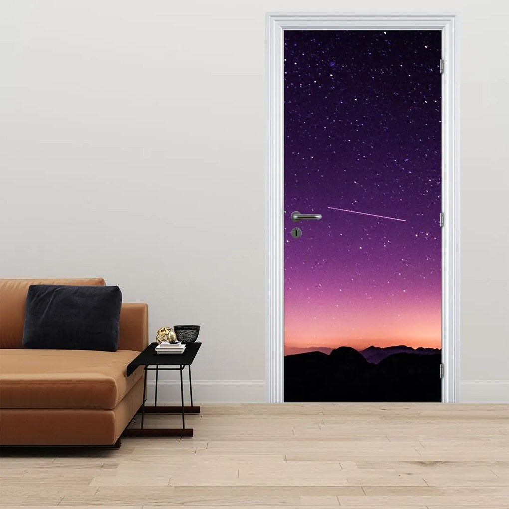 Fototapet pentru ușă - Cerul cu stea căzătoare (95x205cm)