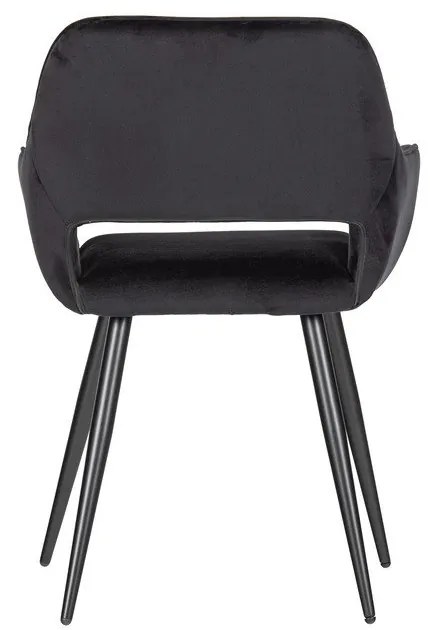 Set de scaune de sufragerie negru cu cotiere 2 buc. tapițat Jelle – WOOOD