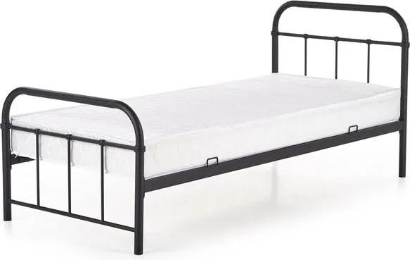 Pat de o persoană 90 cm Lashell 90 (fără saltea) (negru). 1039454