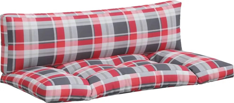 vidaXL Perne pentru paleți 2 buc. roșu țesătură cu model în carouri