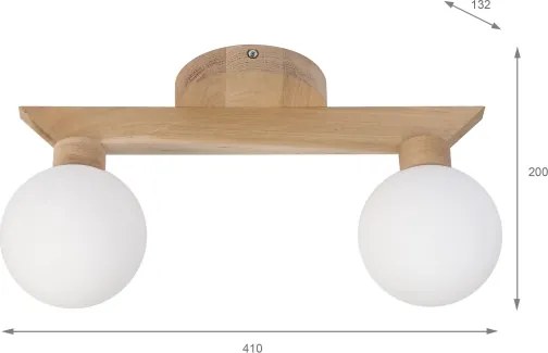 Plafonieră aplicată ANTONIO 2xG9/5W/230V stejar/alb