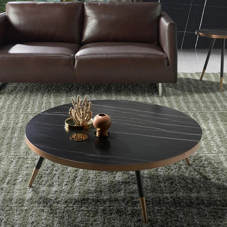 Masuta de cafea eleganta design LUX Marble, 90cm