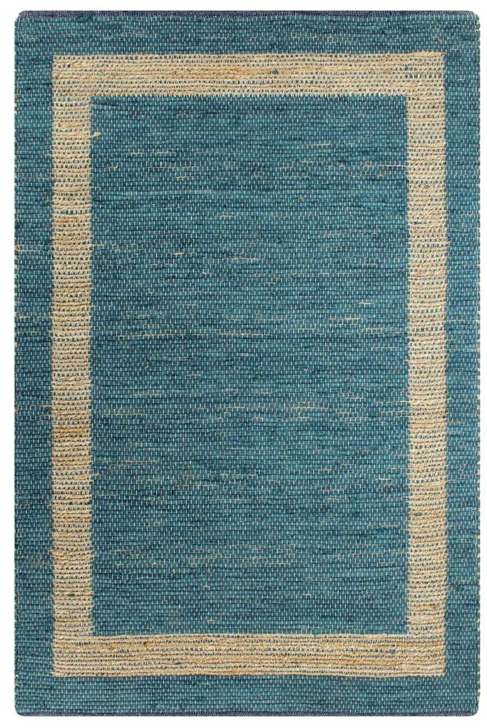 vidaXL Covor manual, albastru, 160 x 230 cm, iută
