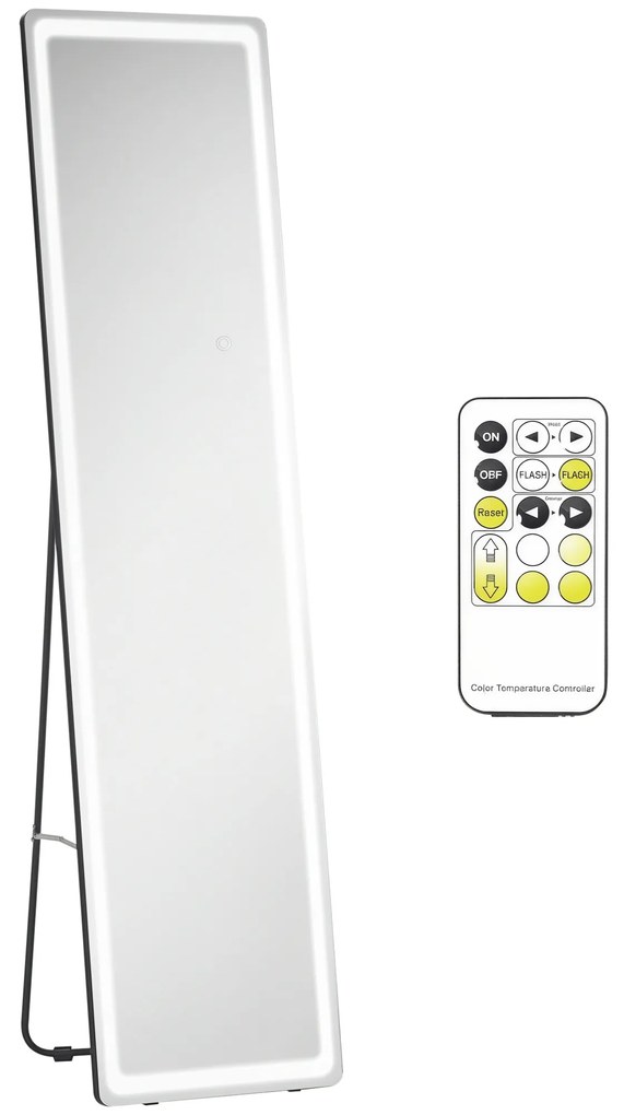 HOMCOM Măgic pe suport sau pe perete intensitate și culoare reglabile cu telecomandă 40 x 37 x 157,5H cm argintiu | Aosom Romania