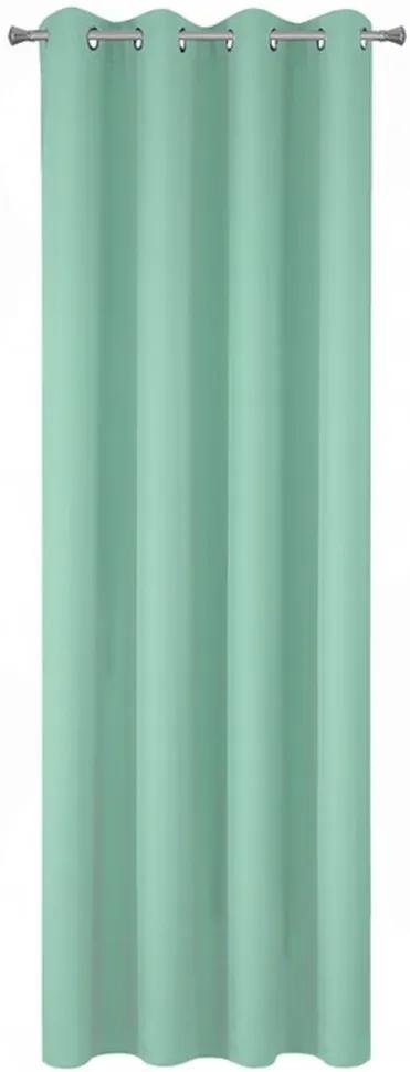 Draperii decorative culoarea mentol cu sistem de prindere cu inele 140 x 250 cm
