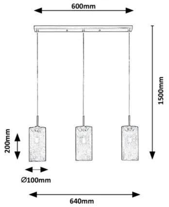 Lustră pe cablu 3xE14/25W/230V Rabalux
