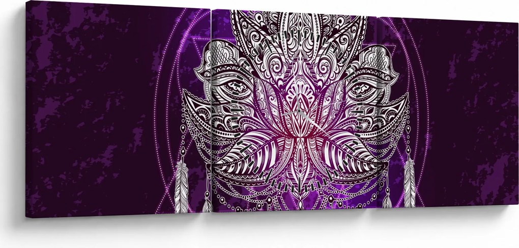 Tablou - Lotus (cu ceas) (90x30 cm)