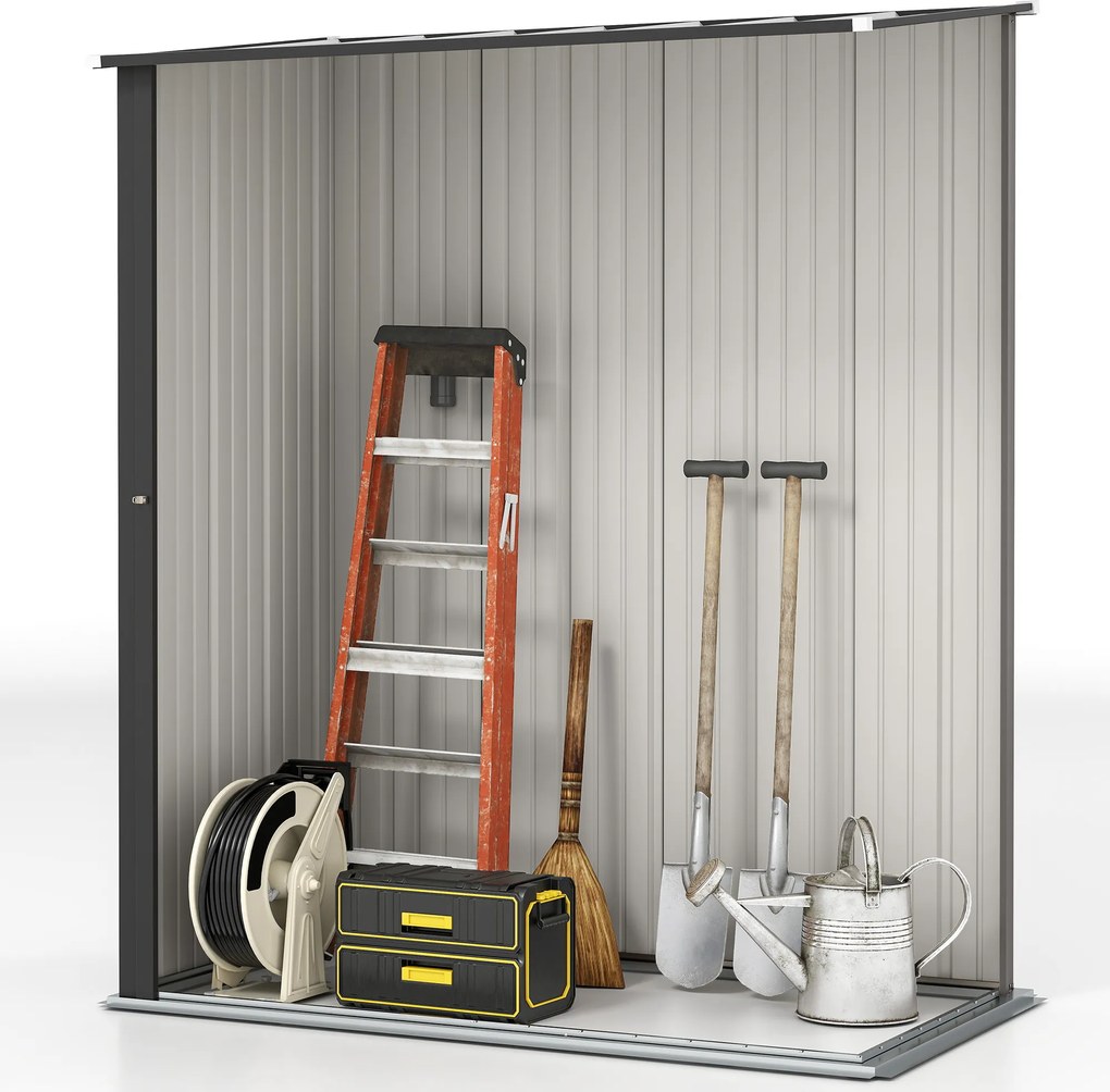 Outsunny Magazie Grădină Mare din Oțel cu Zăvor pentru Grădină, Negru | Aosom Romania