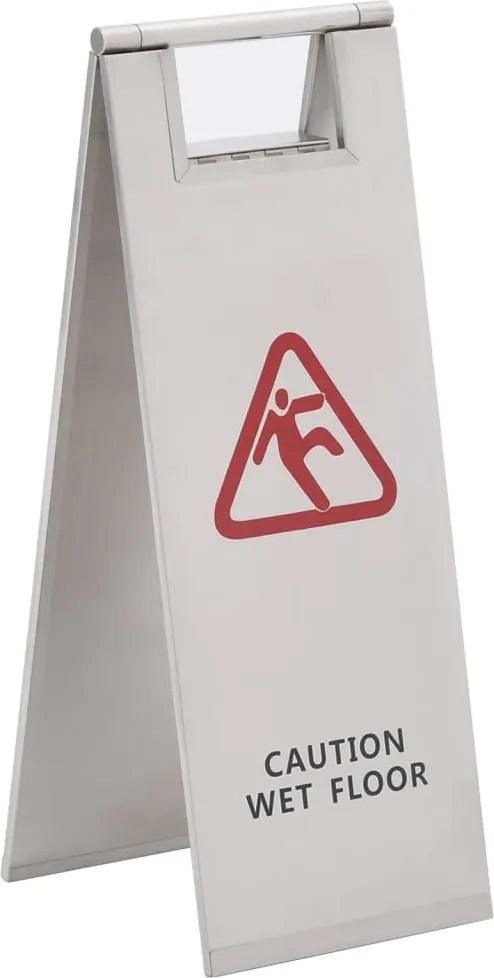 vidaXL Semn pliant pentru podea umedă, oțel inoxidabil