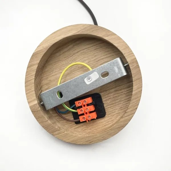 Pendul pe cablu AIDA, 1xE27/60W/230V, Ø 25 cm, stejar/nuc/alb