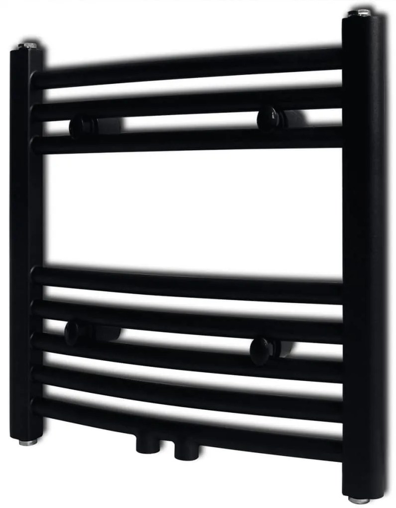 Radiator port-prosop încălzire centrală baie, curbat, negru 480x480 mm