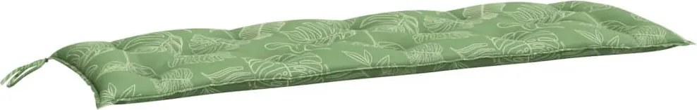 vidaXL Pernă bancă de grădină model frunze, 150x50x7 cm, textil oxford