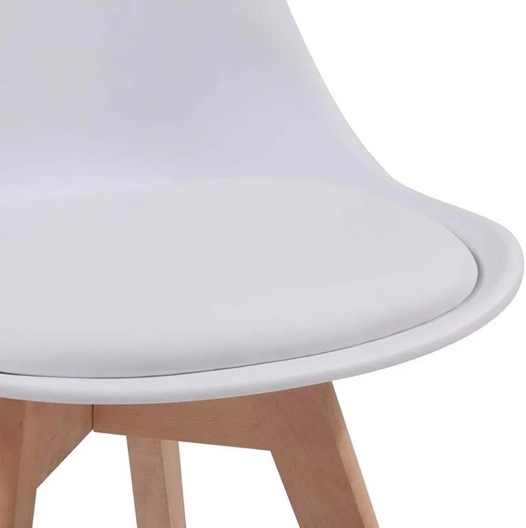 MIADOMODO Set de scaune de sufragerie, alb, 4 bucăți