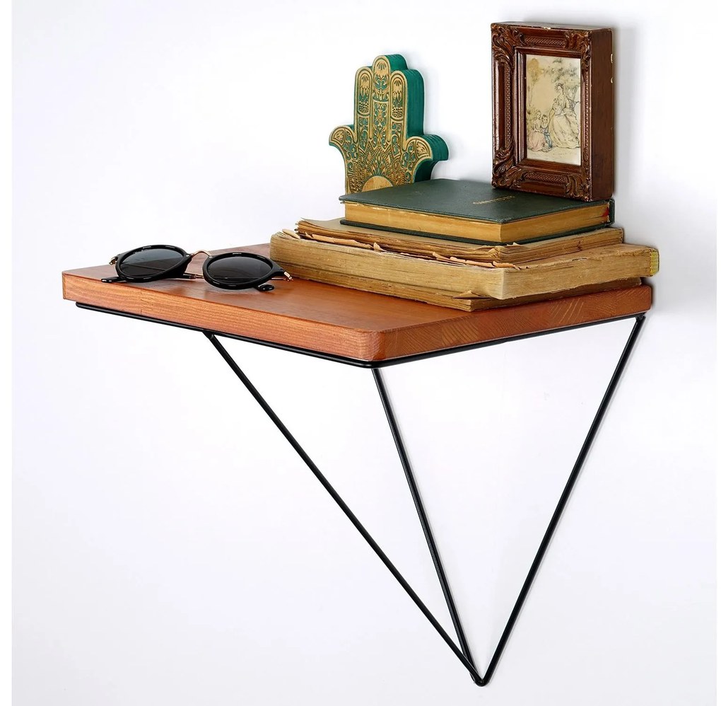 Raft decorativ de perete Duvelo 7 (Nuc + negru) . 1093675