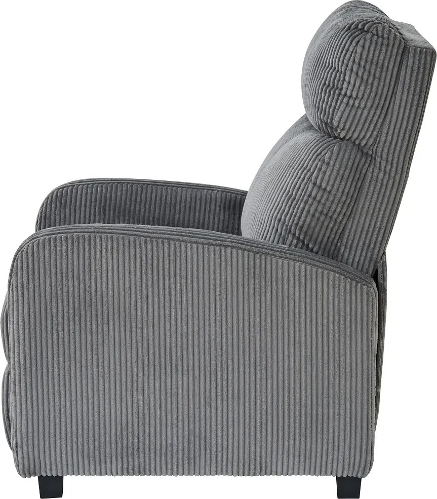 Fotoliu de relaxare, Spatar Rabatabil 135°, Suport picioare extensibil, Material textil Corduroy, Gri 033-25