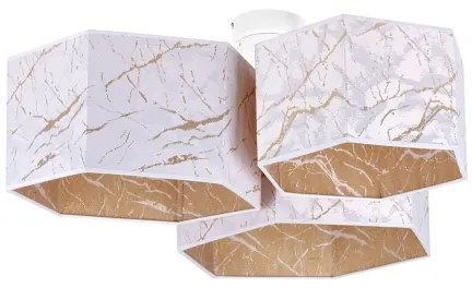 Lustră aplicată Duolla ROLLER TRIO HEX 3xE27/15W/230V alb/auriu