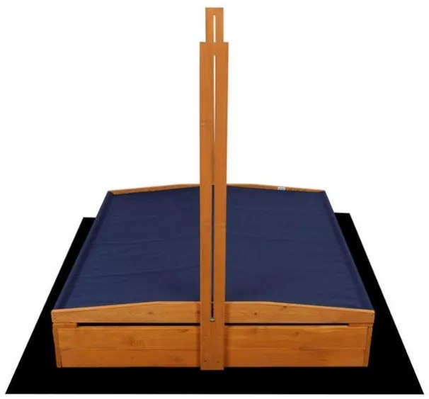 Ladă de nisip 120cm cu bănci și copertină, impregnată + prelată + agrotextil