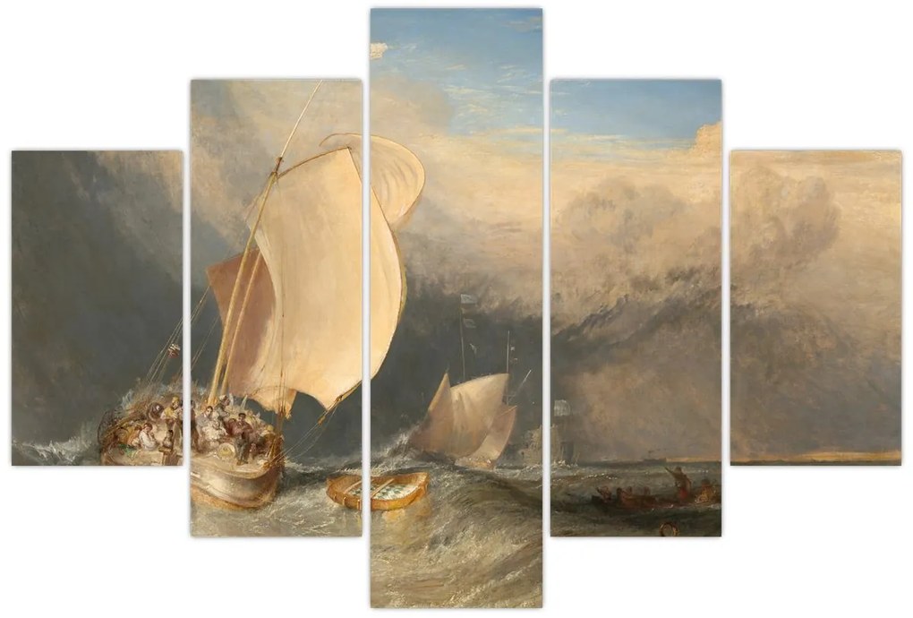 Tablou - William Turner, Fishing Boats with Hucksters Bargaining for Fish, reproducere (150x105 cm)