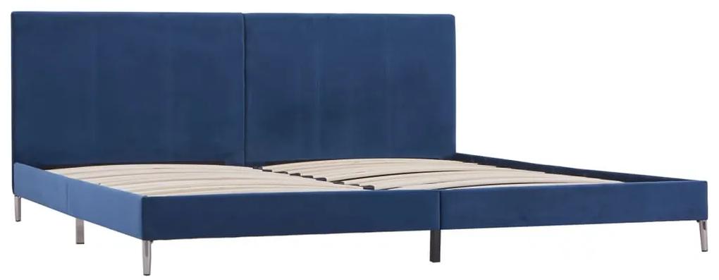 280955 vidaXL Cadru de pat, albastru, 180 x 200 cm, material textil