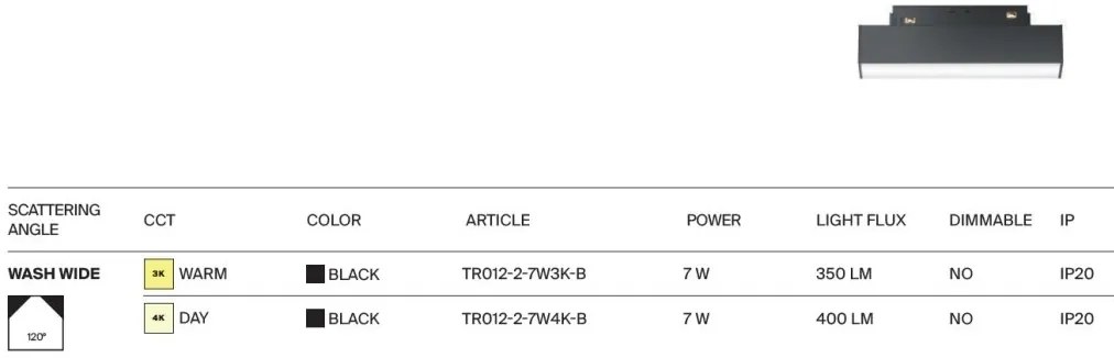 Modul LED, accesoriu pentru sina magnetica S35, Basis negru 4000K
