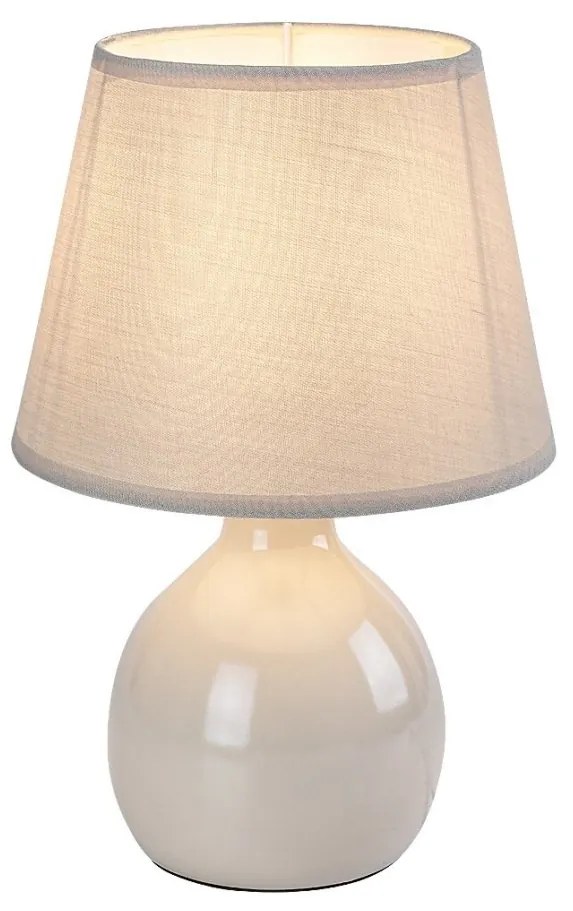 Lampa de masa ceramica si abajur bej Ingrid