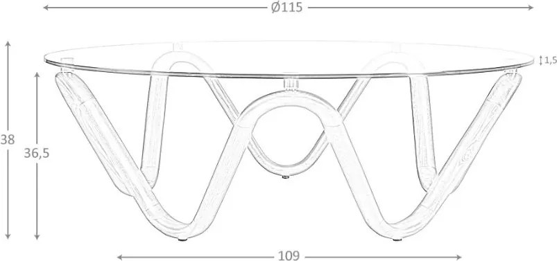 Masuta de cafea design modern Walnut Round